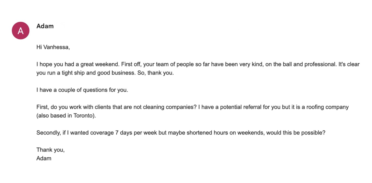 Adam on a professional and engaged team