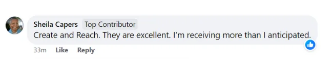 Recommendation for Create and Reach