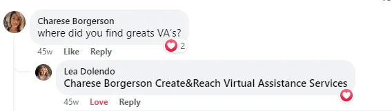 Business community feedback for Create and Reach